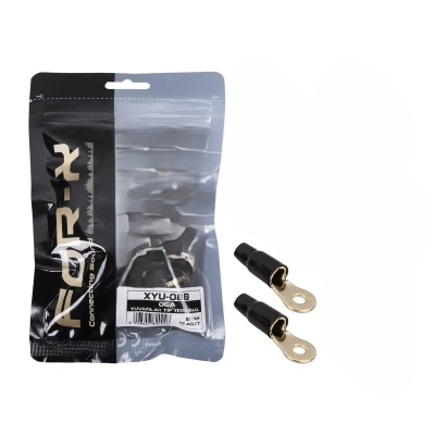 0 GA Bakır Yalıtımlı Amfi Kablo Ucu – Siyah - 2 Adet - Şase İçin Bakır Pabuç - 0ga Amfi Güç Kablosu Ucu - 2 Adet