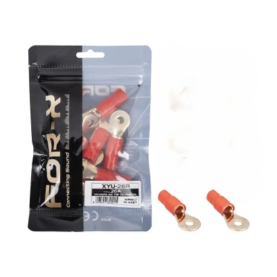 2 GA Bakır Yalıtımlı Amfi Kablo Ucu – Kırmızı - 2 Adet - Akü İçin Bakır Pabuç - 2ga Amfi Güç Kablosu Ucu - 2 Adet