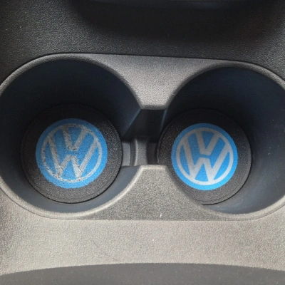 Volkswagen Araç Bardaklık Altlığı , VW Şişe ve Bardak Altlığı, Volkswagen Logolu Oto Bardaklık Altlığı