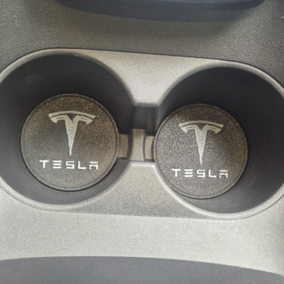 Tesla Araç Bardaklık Altlığı , Tesla Şişe ve Bardak Altlığı, Tesla Logolu Oto Bardaklık Altlığı
