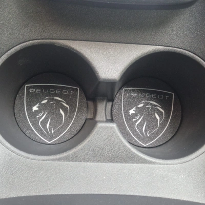 Peugeot Araç Bardaklık Altlığı , Peugeot Şişe ve Bardak Altlığı, Peugeot  Logolu Oto Bardaklık Altlığı