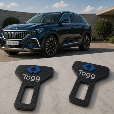 TOGG Kemer Tokası , TOGG Logolu Araç Kemer İkaz Susturucu , TOGG Kemer Bip Bip Susturucu - 2 Adet