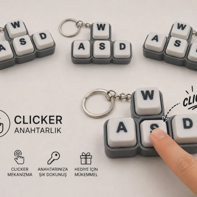 WASD Clicker Anahtarlık , Wasd Klavye Clicker Araç Anahtarlığı - asdw Araba Anahtarlık