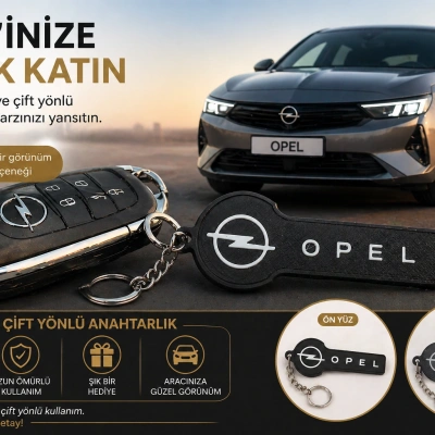 Opel Anahtarlık , Opel Logolu Çift Yönlü Araç Anahtarlık - Hediyelik Opel Araba Anahtarlığı