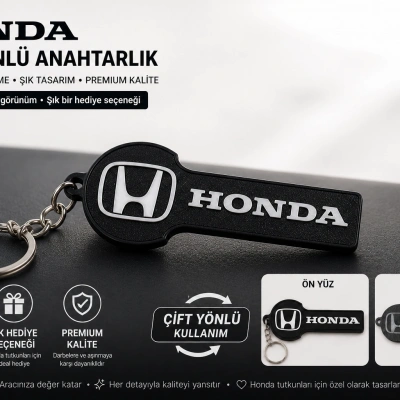 Honda Anahtarlık , Honda Logolu Çift Yönlü Araç Anahtarlık - Hediyelik Honda Araba Anahtarlığı