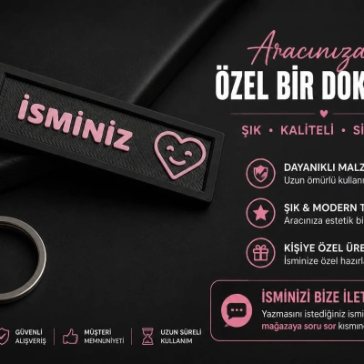 İsimli Kalpli Anahtarlık , Kişiye Özel - Anne - Sevgili Hediyelik İsimli Pembe Kalpli Anahtarlık - İsimli Araba Anahtarlığı