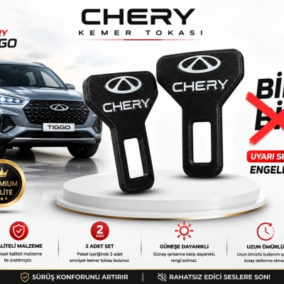 Chery Kemer Tokası , Chery Logolu Araç Kemer İkaz Susturucu , Chery Kemer Bip Bip Susturucu - 2 Adet