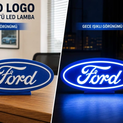 Ford Masa Lambası , Ford Logolu Led Işıklı Masa Lambası , Ford Gündüz Gece Masa Lambası