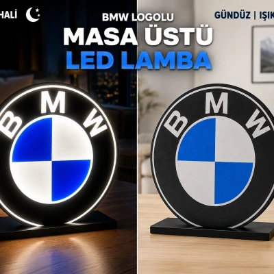 BMW Masa Lambası , BMW Logolu Led Işıklı Masa Lambası , BMW Gündüz Gece Masa Lambası