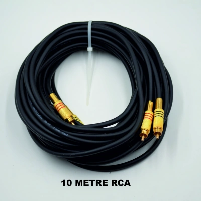Amfi Rca Kablosu – 10 Metre - El Yapımı %100 Bakır – Uzun Anfi Rca Ses Kablosu - 10 MT