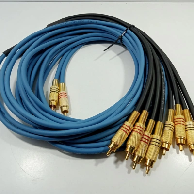 Amfi RCA Kablosu – El Yapımı 2 Giriş 8 Çıkış %100 Bakır Parazit Yapmaz – Anfi Rca Kablosu – 5 Metre