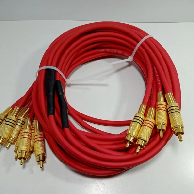 Amfi RCA Kablosu – El Yapımı 4 Giriş 8 Çıkış %100 Bakır Parazit Yapmaz – Anfi Rca Kablosu – 5 Metre