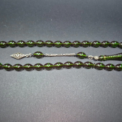 Ateş Kehribar Tesbih , Kaliteli Gümüş Püsküllü Tesbih , Gümüş Püsküllü Ateş Kehribar Tespih