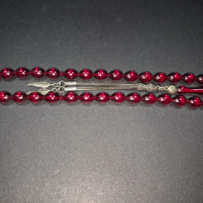 Ateş Kehribar Tesbih , Usta İşi Püsküllü Tesbih , Püsküllü Ateş Kehribar Tespih