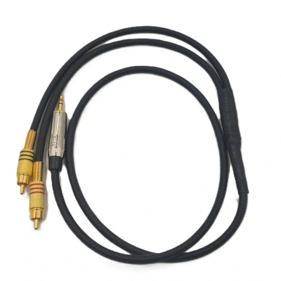 Aux Rca Kablo 2 Metre - %100 Bakır 6mm Kablodan Bir Tarafı Aux Diğer Tarafı Rca Kablo - 2 Metre