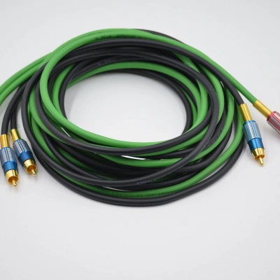 Bakır Amfi Rca Kablosu - 2 Giriş 4 Çıkış Anfi Rca Kablosu - 1 Metre - El Yapımı Tam Bakır - 1 Metre