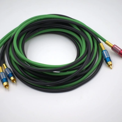 Bakır Amfi Rca Kablosu - 2 Giriş 4 Çıkış Anfi Rca Kablosu - 5 Metre - El Yapımı Tam Bakır -  5 Metre