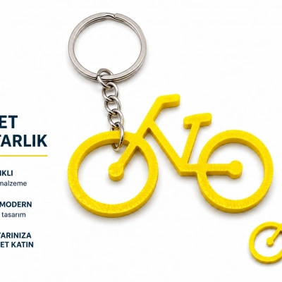 Bisiklet Anahtarlık , Sarı Bisiklet Araç Anahtarlık - Bisiklet Araba Anahtarlığı