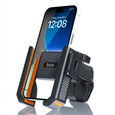 BİX Motosiklet Telefon Tutacağı - BPH01 - Gidon Bağlantılı , 360 Derece , Sarsılma Önleyici Motosiklet Bisiklet Telefon Tutucu
