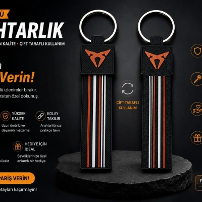 Cupra Anahtarlık Çizgili , Cupra Araç Anahtarlık - Cupra Çift Yönlü Araba Anahtarlığı