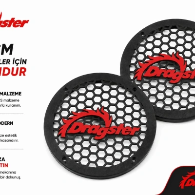 Dragster 16cm Hoparlör Kapağı - Dragster Logolu Kaliteli Plastik Midrange Hoparlör Kapak 16 cm - 2 Adet