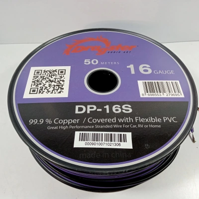 Dragster Bakır Amfi Hoparlör Kablosu 16GA – %100 Bakır – OFC Dragster 16GA Anfi Bass Kablosu – 5 Metre