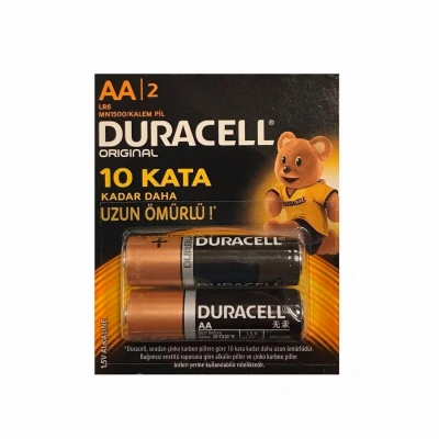 DURACELL Kalem Pil - DURACELL LR6/MN1500 1.5 Volt Alkalin AA 2LI Kalem Pil