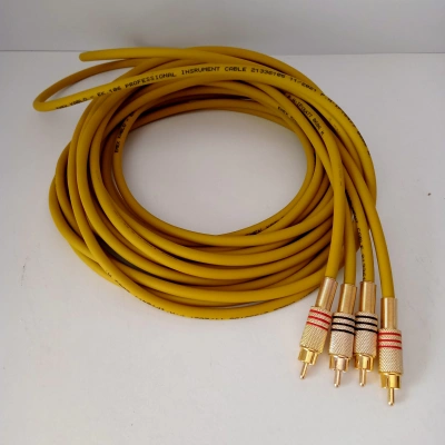 El Yapımı Rca Kablosu %100 Bakır Ses Aktarım Kablosu - 5 Metre