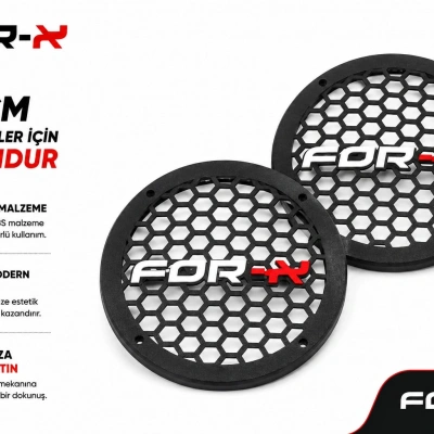 For-x 16cm Hoparlör Kapağı - For-x Logolu Kaliteli Plastik Midrange Hoparlör Kapak 16 cm - 2 Adet