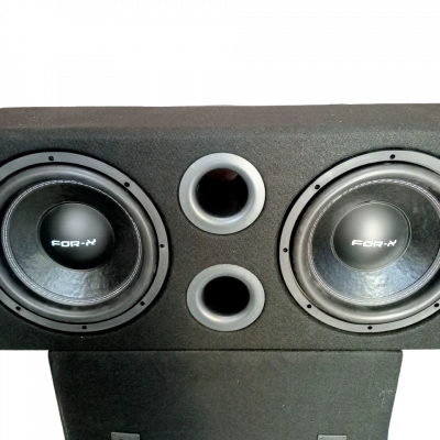 For-x 30cm Çift Kabinli Bass - Tanesi 400RMS 4 + 4 Ohm Çift Bobin Subwoofer + 30cm Çiftli Kabin Bass