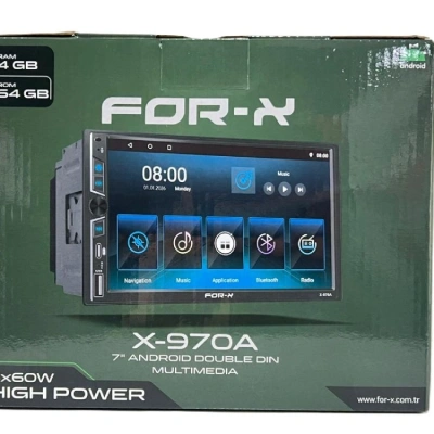 For-x Android Teyp – 7″ 4 Ram 64 Hafıza - Android Double Multimedya – For-x X-970A Universal Double Teyp