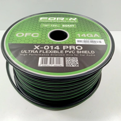 For-x Bakır Amfi Hoparlör Kablosu 14GA – %100 Bakır – OFC 14GA Anfi Bass Kablosu – 5 Metre