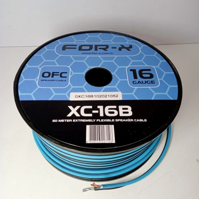For-x Bakır Amfi Hoparlör Kablosu 16GA – %100 Bakır – OFC 16GA Anfi Bass Kablosu – 5 Metre