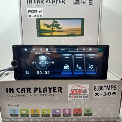 For-x Ekranlı Teyp – 6,86″ Bluetooth, Usb, Aux, Sd Card – For-x X-305 – Park Kamerası Hediyeli