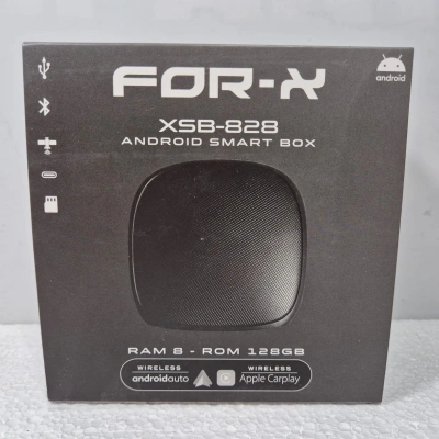For-x Multimedya Android Smart Box - For-x XSB-828 - 8 Ram 128 Hafıza - Orjinal Teybe Android Smart AI  Box - Kablosuz Android Auto ve Carplay