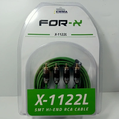 For-x OFC Rca Kablosu 5 Metre – For-x X-1122L Profesyonel %100 Bakır Amfi Rca Kablosu
