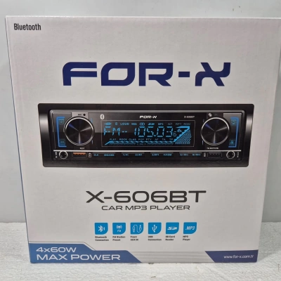 For-x Teyp – For-x X-606BT 4x60w – 3 Amfi Çıkışlı - Bluetoothlu - 7 Renk - Geniş Soğutuculu Tesisat Teybi