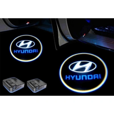 Hyundai Kapı Altı Led Logo - Hyundai Hayalet Logo Mesafe Sensörlü - Yeni Nesil , Pilli , Yapıştırmalı Kapı Logo