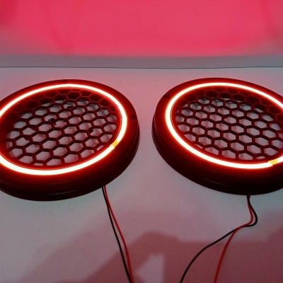 Işıklı Hoparlör Kapağı 16cm - Kırmızı Renkte 16cm Midrange Kapak - 1 Takım