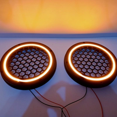 Işıklı Hoparlör Kapağı 20cm – Amper Renkte 20cm Midrange Kapak – 1 Takım