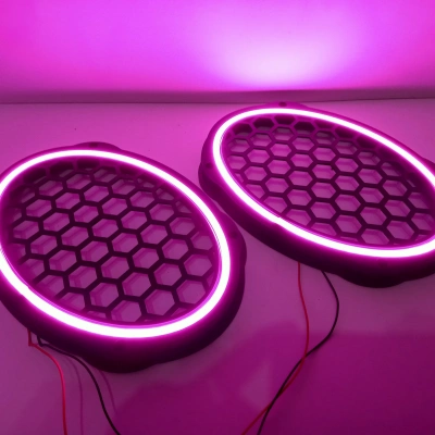Işıklı Oval Hoparlör Kapağı – Mor Renkte Işıklı Oval Midrange Kapak – 1 Takım