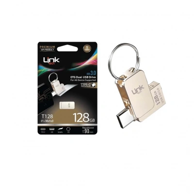 Linktech 128GB USB Bellek - Linktech T128 Metal OTG USB3.1 - 128 GB Flash Bellek - OTG Usb Bellek