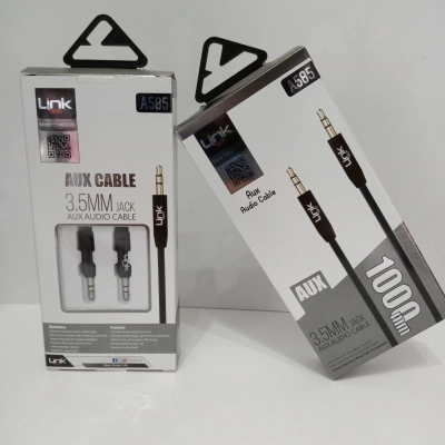 Linktech Aux Kablosu - 3.5mm Aux Kablosu 1 Metre - Kırılmayı Önleyen Yapıda