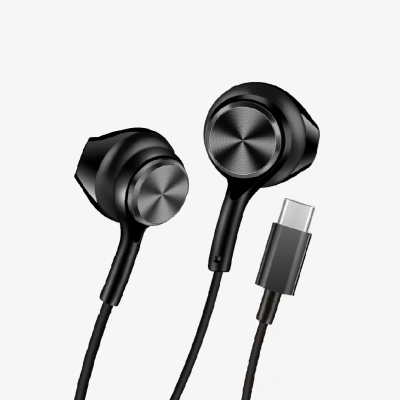 Linktech Ekstra Bass Kablolu Kulaklık , Linktech H75 Siyah Type-C Mikrofonlu Metal Kablolu Kulaklık , Premium Type-C Kablolu Kulaklık