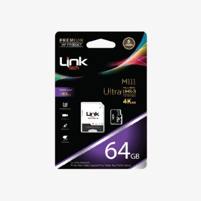 Linktech Hafıza kartı 64GB - M111 Premium Mikro SD 4K Ultra Hafıza Kartı 64 GB