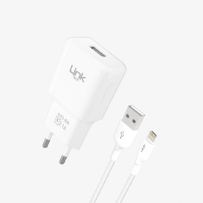 Linktech Lightning Şarj Aleti - iPhone Telefon Şarj Aleti - 10W Lightning Kablolu iPhone Şarj Cihazı