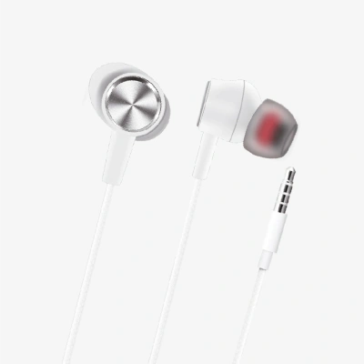 Linktech Spor Silikonlu Kablolu Kulaklık , Linktech H315 Beyaz Mikrofonlu Kablolu Kulak İçi Kulaklık , Aux Kablolu Kulaklık