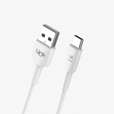 Linktech Type-C Şarj Kablosu 100cm - Yeni Nesil Android 3A USB-A Tip-C USB Şarj Kablosu