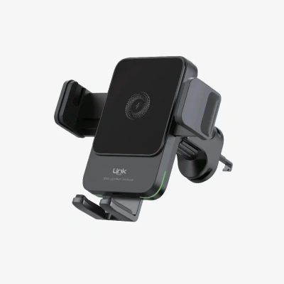 Linktech Wireless Şarj Aleti ve Araç Telefon Tutucu - Havalandırma yada Torpidoda Kullanılabilir Şarjlı Telefon Tutacağı