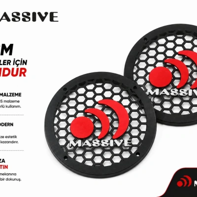Massive 16cm Hoparlör Kapağı - Massive Logolu Kaliteli Plastik Midrange Hoparlör Kapak 16 cm - 2 Adet